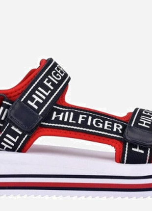 Женские сандалии tommy hilfiger us 6, 7 белый/синий/красный5 фото