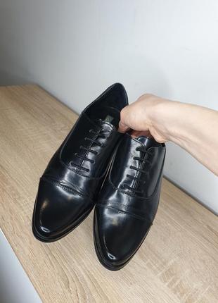 Базовые натуральные кожаные оксфорды броги туфли на шнуровке натуральная кожа3 фото