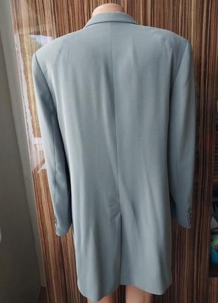 Длинный прямой винтажный серый пиджак жакет с перламутровыми пуговицами mara manzona8 фото