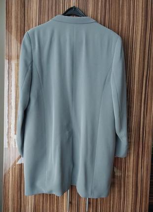 Длинный прямой винтажный серый пиджак жакет с перламутровыми пуговицами mara manzona6 фото
