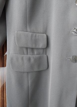 Длинный прямой винтажный серый пиджак жакет с перламутровыми пуговицами mara manzona2 фото