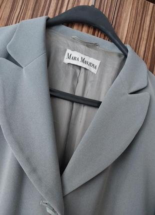 Длинный прямой винтажный серый пиджак жакет с перламутровыми пуговицами mara manzona3 фото