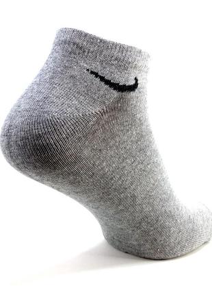 Набор короткие спортивные носки nike three color 6 пар 36-40 женские летние низкие носочки найк7 фото