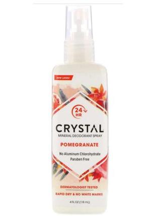 Crystal body deodorant, мінеральний спрей-дезодорант, гранат, 118 мл