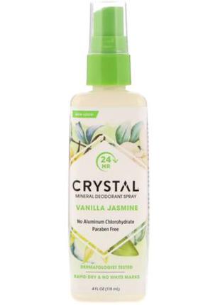 Crystal body deodorant, минеральный дезодорант-спрей, с запахом ванили и жасмина,118 мл (4 жидк. унции)