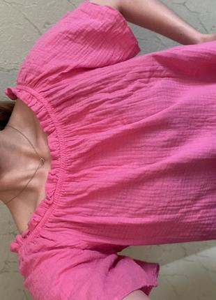 Мягкая муслиновая легкая женская футболка хлопок с «сборками» на плечах10 фото