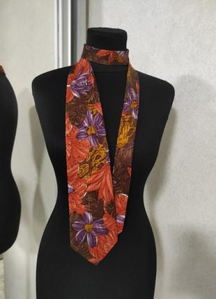 Umberto ginocchietti шелковый галстук из шелка цветочный принт винтаж1 фото