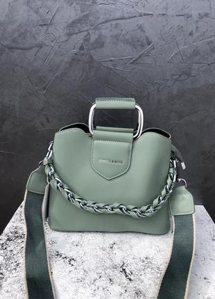 Женская стильная сумка на 3 отделения, фирма fashion 01-06 8320 green6 фото