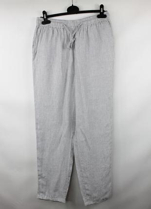 Штани льон somewhere paris linen gray pants1 фото