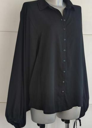 Блуза na-kd (ней-кед) чорного кольору з зав'язками7 фото