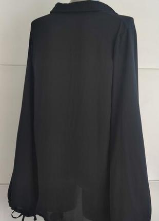 Блуза na-kd (ней-кед) чорного кольору з зав'язками6 фото