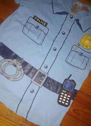 Тематическая футболка костюм полицейского4 фото