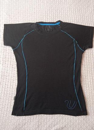 Термофутболка ullmax з мериносової вовни термо футболка шерстяна чорна термобілизна шерсть мериноса термобелье