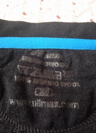 Термофутболка ullmax з мериносової вовни термо футболка шерстяна чорна термобілизна шерсть мериноса термобелье3 фото