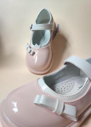 Туфельки лакові для дівчинки рожеві з бантиком дитячі туфлі 23-31 туфли на девочку bessky10 фото