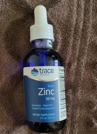 Ионный цинк, ionic zinc, trace minerals research, 50 мг, 59 мл