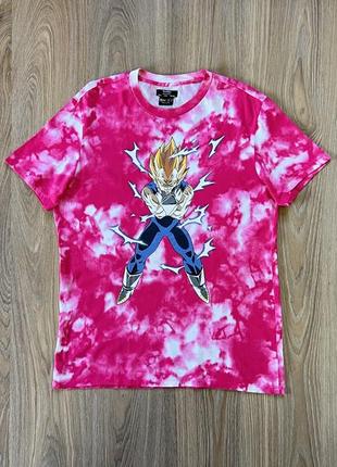 Чоловіча бавовняна футболка тай дай з принтом аніме bershka dragon ball z