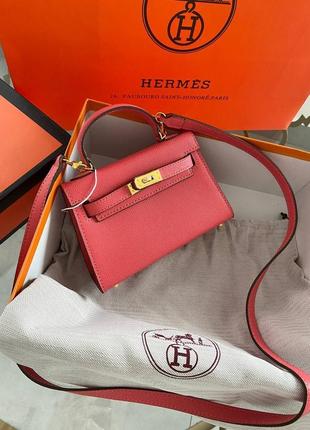 Сумка hermes розовая