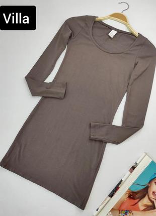 Платье женское мини коричневого цвета по фигуре от бренда villa xs s