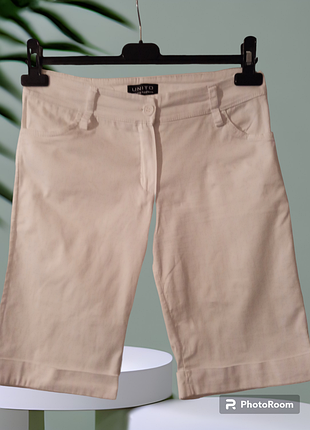 Женские шорты бриджи литеи не укороченные хлопок классические прямой крой базовые с подворотами брючин средняя посадка натуральные легкие тонкие повседневные