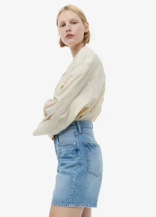 Джинсові шорти бермуди на високій посадці h&m4 фото