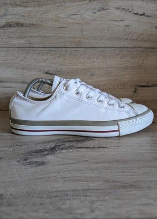 Кожаные белые кеды кроссовки б/у converse 41-42 р 27 см унисекс1 фото