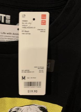 Черная футболка бренда uniqlo3 фото