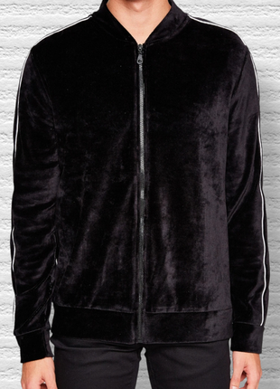 Куртка олимпийка новая koton черная бархатная2 фото