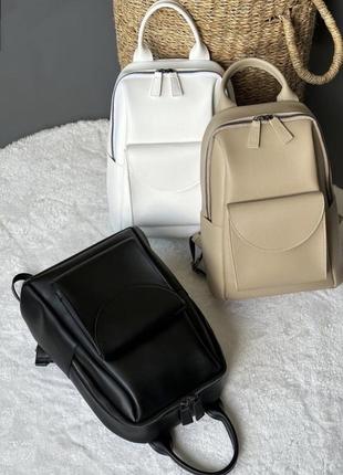 Белый вместительный рюкзак экокожа4 фото