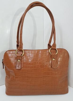 Красивая кожаная сумка south тиснение рептилия
