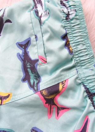 Короткие шорты плавки для плавания с принтом акулы marks&spencer6 фото