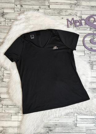 Женская футболка kalenji чёрная спортивная перфорация размер 44 s1 фото