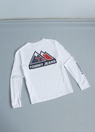 🔥 tommy jeans лонгслив белый мужской 🔥 томми джинс hilfiger хилфигер легкая nike кофта белая с большим логотипом l big logo stussy xl