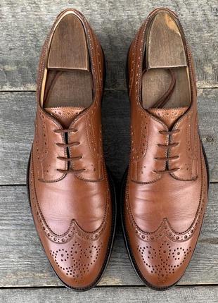 Bruno magli р 44 итальялия кожаные броги мужские коричневые туфли оксфорды кожа3 фото
