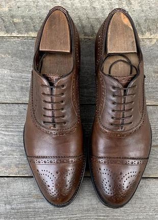 Santoni р 41 итальялия кожаные броги мужские коричневые туфли оксфорды кожа2 фото