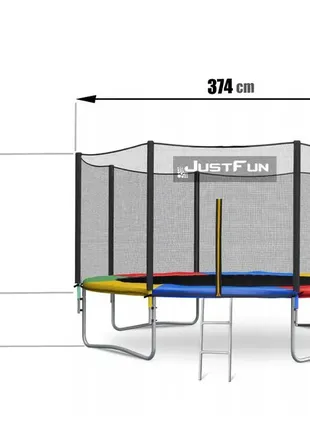 Батут 374 just fun внешняя сетка + лестница4 фото