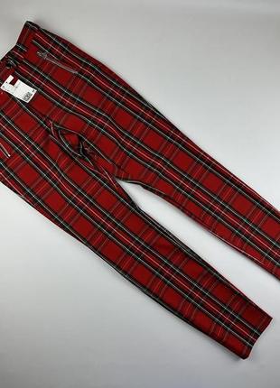 Нові червоні штани брюки в клітинку h&m4 фото