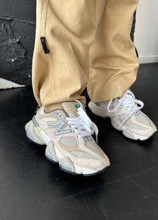 New balance 9060 кроссовки женские кожа/замш