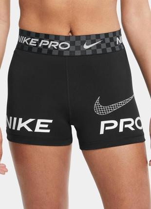 Шорты для бега женские nike pro dri fit black white (арт. dx0076-010)