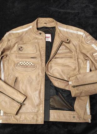 Red rock american classic куртка р. l 48 - 50 шкіряна байкерська світло коричнева мотокуртка під вінтаж затертий
