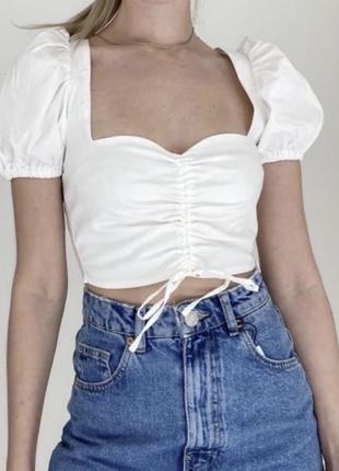 Блуза топ с фонариками zara