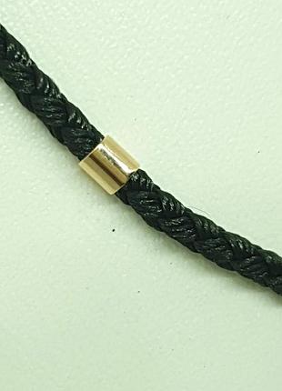 Ювелирный шелковый шнурок с золотыми вставками. артикул 950095 60