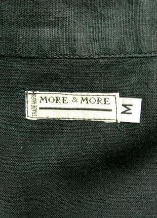 Черная рубашка-платье ,52% лен, короткий рукав, глубокий разрез, р. m/l, от more&more9 фото