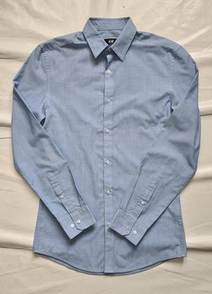 Летняя голубая мужская рубашка h&amp;m2 фото