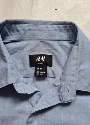 Летняя голубая мужская рубашка h&amp;m6 фото