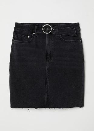 Чорна джинсова спідниця міні h&amp;m