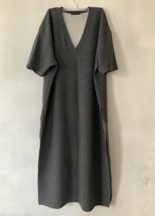Необычное платье туника zara trafaluc fall winter collection, футболка, длинное платье с разрезами