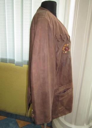 Оригинальная кожаная женская куртка-жакет!3 фото