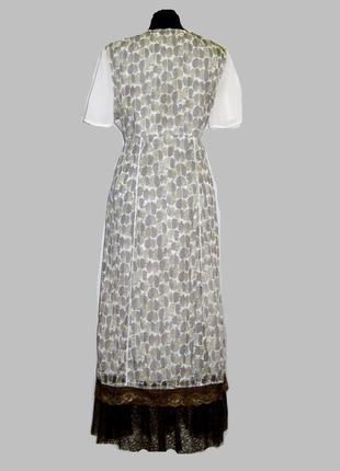 Платье длинное литное р 40-42 шифон, сеточно, зеленое5 фото