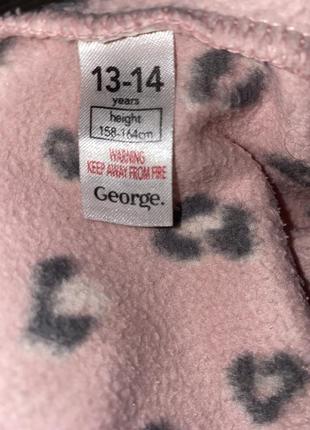 Флисовое кигуруми в леопардовый принт тепла цельная пижама слип с капюшоном на девочку 13-14роков george3 фото
